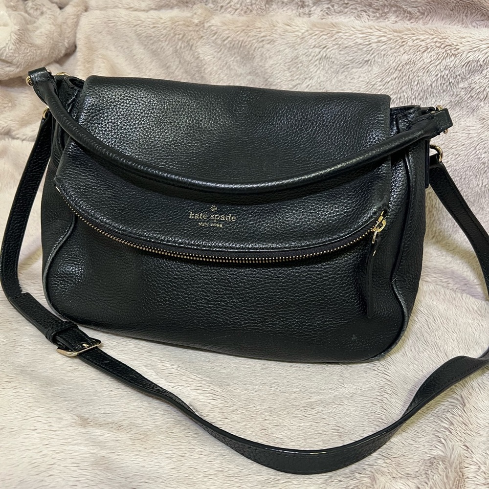 Kate Spade Black Pebbled Leather Crossbody Bag